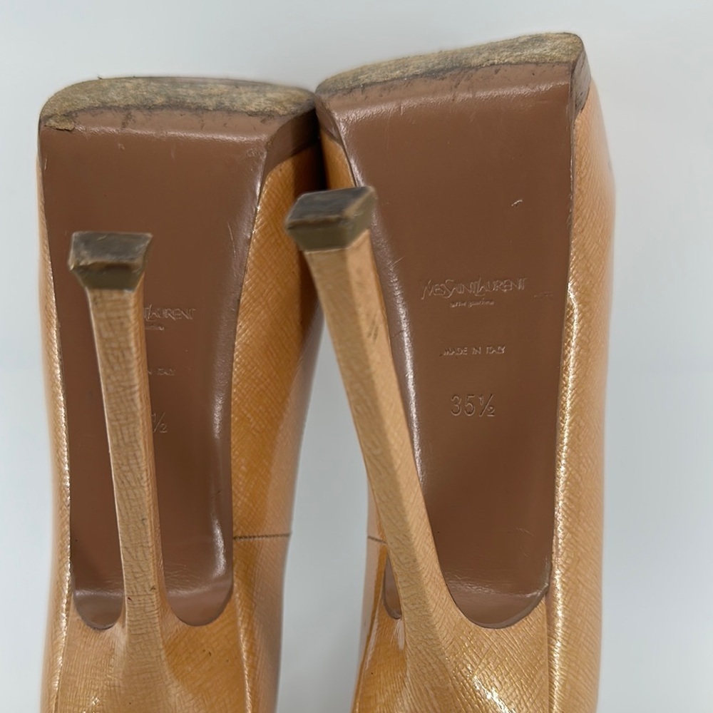 Yves Saint Laurent Tan Stiletto Heels with Platform Size 35.5 - Picture 5 of 13
